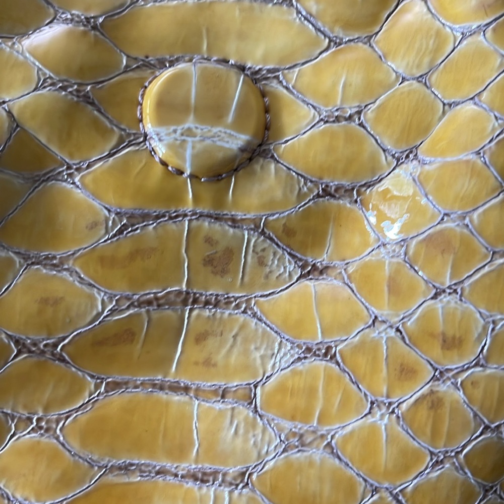MCM Yellow Snakeskin Pattern Clutch/ Shoulder Women's Bag - Picture 10 of 12